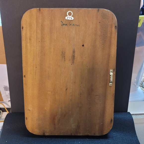 Hand carved wood serving tray serving platter Ethnic carvings geometric design - Picture 4 of 6